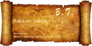 Babics Tekla névjegykártya